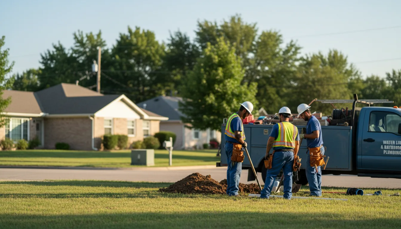 Residential water line and bathroom plumbing service in Frankston, TX